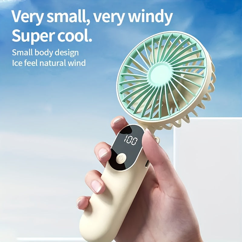 Portable Mini Fan USB Rechargeable with LED Display