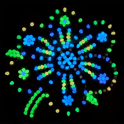 100pcs Glow-in-the-Dark Resin Mini Pebbles - Blue & Green Glowing Stones for DIY Crafts, Garden Pathways, Aquarium Decor, and Festive Outdoor Displays, Garden Decorations, Aquarium Ornaments, Festive Display Stones, Durable D