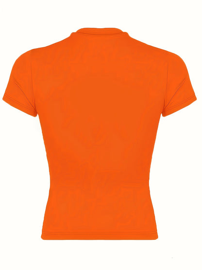 Women's Y2K Style Slim-Fit Cropped Short Sleeve T-Shirt - White with Bold Black 'MANGO' Graphic Print, Semi-Sheer Round Neck Top, Medium Stretch Machine Washable for Spring/Summer Casual Wear