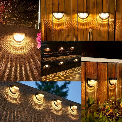 Staaricc 2/4/6pcs Solar fence lights, solar deck lights, solar wall lights, solar wall-mounted lights, outdoor fence deck garden garage ladder lighting