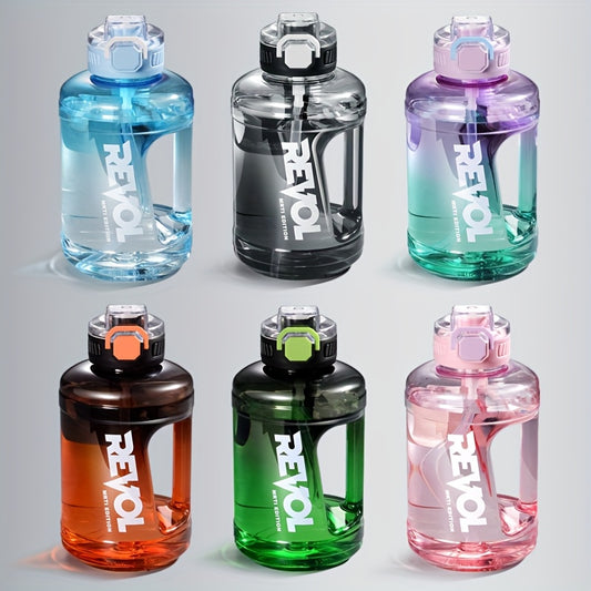 54oz Leakproof Sports Water Bottle with Straw & Handle - BPA-Free, Durable PC Material, Ideal for Gym, Fitness, Outdoor Travel, Camping & Hiking - Colorful Water Bucket Design, Camping Water Bottle|Stylish Water Bottle|Durabl
