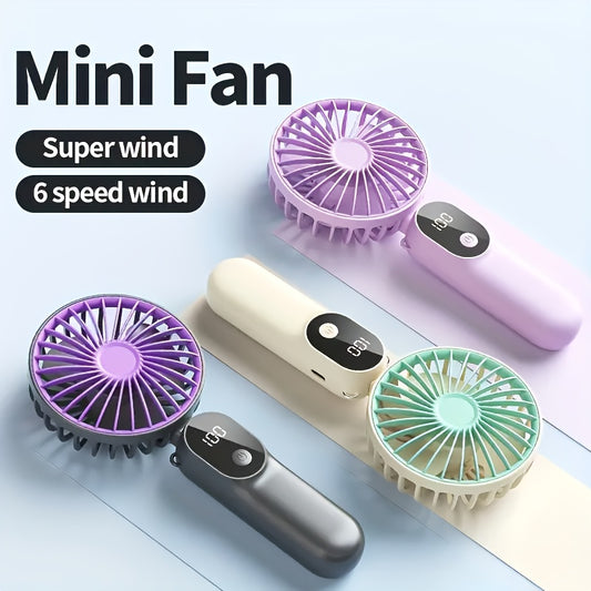 Portable Mini Fan USB Rechargeable with LED Display