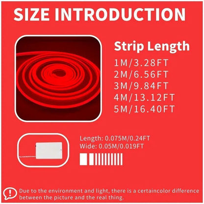 1pc, Car Modification Red LED Neon Light Strip with Button Control, Bendable and Cuttable