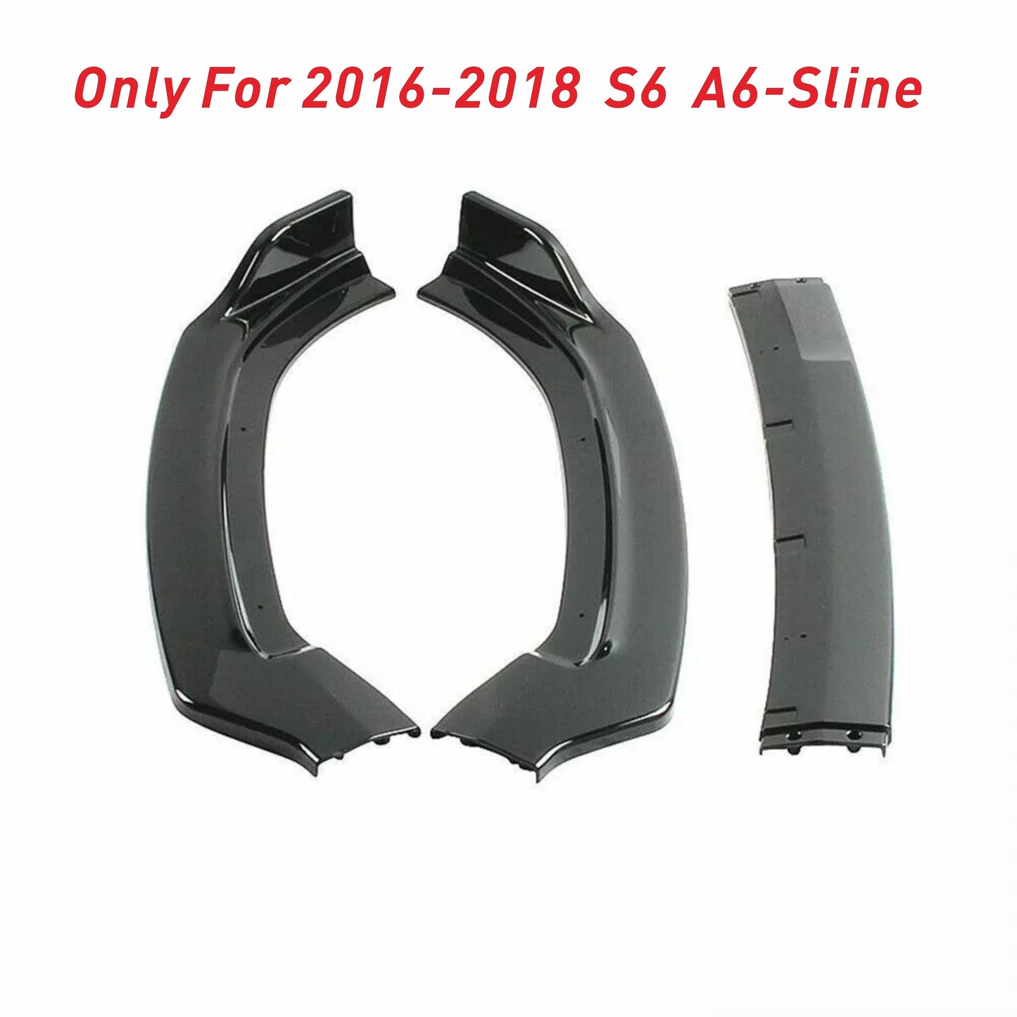 Gloss Black Front Lip Splitter for AUDI A6-S-Line/S6/C7-Facelift 2016-2018