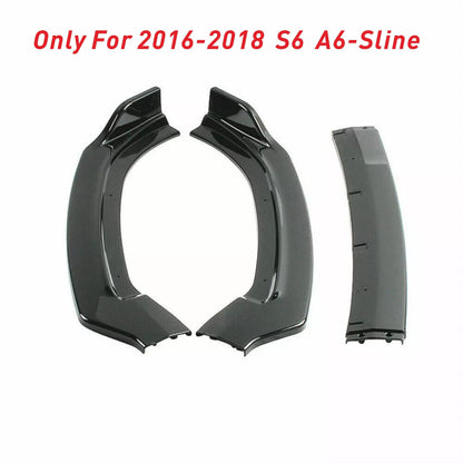 Gloss Black Front Lip Splitter for AUDI A6-S-Line/S6/C7-Facelift 2016-2018