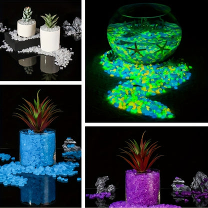 100pcs Glow-in-the-Dark Resin Mini Pebbles - Blue & Green Glowing Stones for DIY Crafts, Garden Pathways, Aquarium Decor, and Festive Outdoor Displays, Garden Decorations, Aquarium Ornaments, Festive Display Stones, Durable D