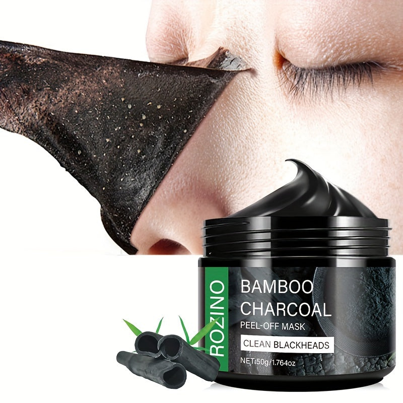 Rozino Bamboo Charcoal Face Mask - Deep Cleansing, Moisturizing, Blackhead Cleaner, Hypoallergenic, Paraben-Free, Aloe Vera Scented, All Skin Types, Beauty Mask for Clear Skin, Skin Care Mask|Natural Ingredients Mask|Moisturi