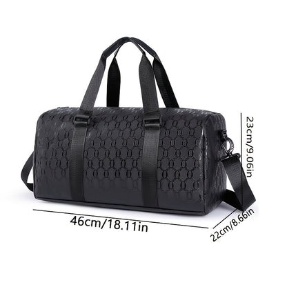 Stylish Black Briefcase Travel Bag - Large Capacity Durable Polyester Handbag with Adjustable Shoulder Strap & Zipper Closure, Sleek Minimalist Design for Work, Travel, Commute