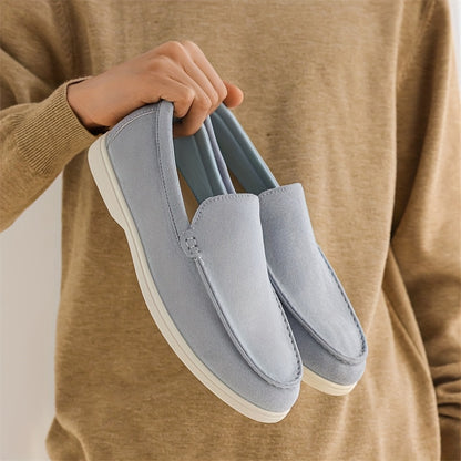 Men'S Slip-On Loafers - Lightweight Summer Shoes, Beige/Brown Formal & Casual Shoes, Easy Slip-On Closure, Synthetic Upper & Sole for Office, Vacation, Everyday - Minimalist British Style Dress Shoes, Office Footwear, Sleek D