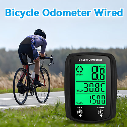 Oein Bike Computer Wired, Bicycle Odometer Wired MPH KM/H, Bike Speedometer Bike Odometer with Touch Sensor Switch, Big Digital LCD Screen, Automatic Wake-u