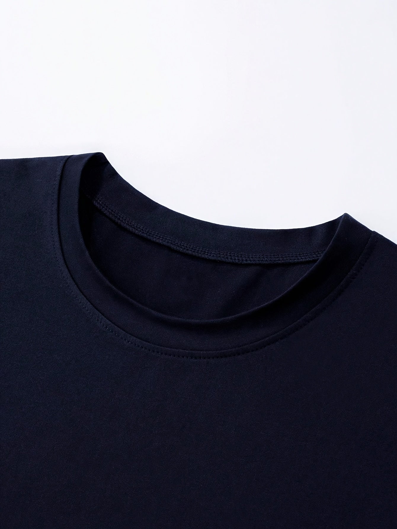 Men's Graphic Print Short Sleeve T-Shirt - Black Relaxed Fit Casual Round Neck, Durable Polyester Fabric, Machine Washable Summer Outdoor Top, Moon And Trees Design | Lightweight Clothing