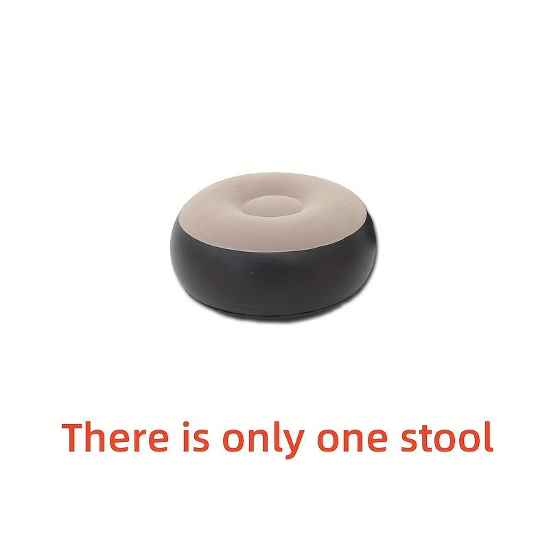 Portable Inflatable Sofa Footrest Set/Single Stool, Foldable Lounge Chair with Comfortable Velvet Upholstery, Ideal for Camping, Hiking, and Sunbathing, Includes Free Pump