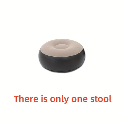 Portable Inflatable Sofa Footrest Set/Single Stool, Foldable Lounge Chair with Comfortable Velvet Upholstery, Ideal for Camping, Hiking, and Sunbathing, Includes Free Pump