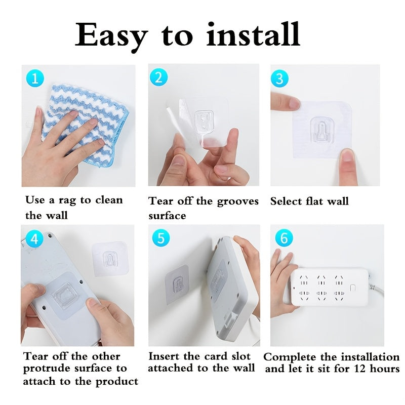 10 Pairs of Powerful Adhesive Hooks with No Trace