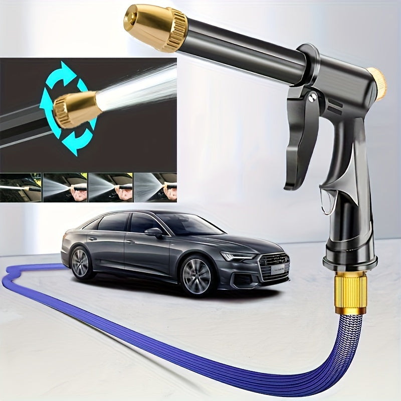 1pc Heavy-Duty High-Pressure Car Wash Spray Gun - Durable Plastic, Copper Nozzle, Multi-Function Garden Hose Nozzle for Powerful Cleaning & Watering - Ideal for Car Washing, Gardening & Outdoor Use - Perfect Gift for Car Enth