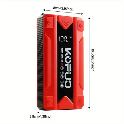 KOPUO 4000A Car Battery Jump Starter - Portable 12V Jump Box with USB/Power Bank, Dual Output, LED Light, and 8, 5L Gas/7, 0L Diesel Engine Compatibility for Cars, Trucks, SUVs, and Motorcycles, Car Jump Starter Battery Pack,