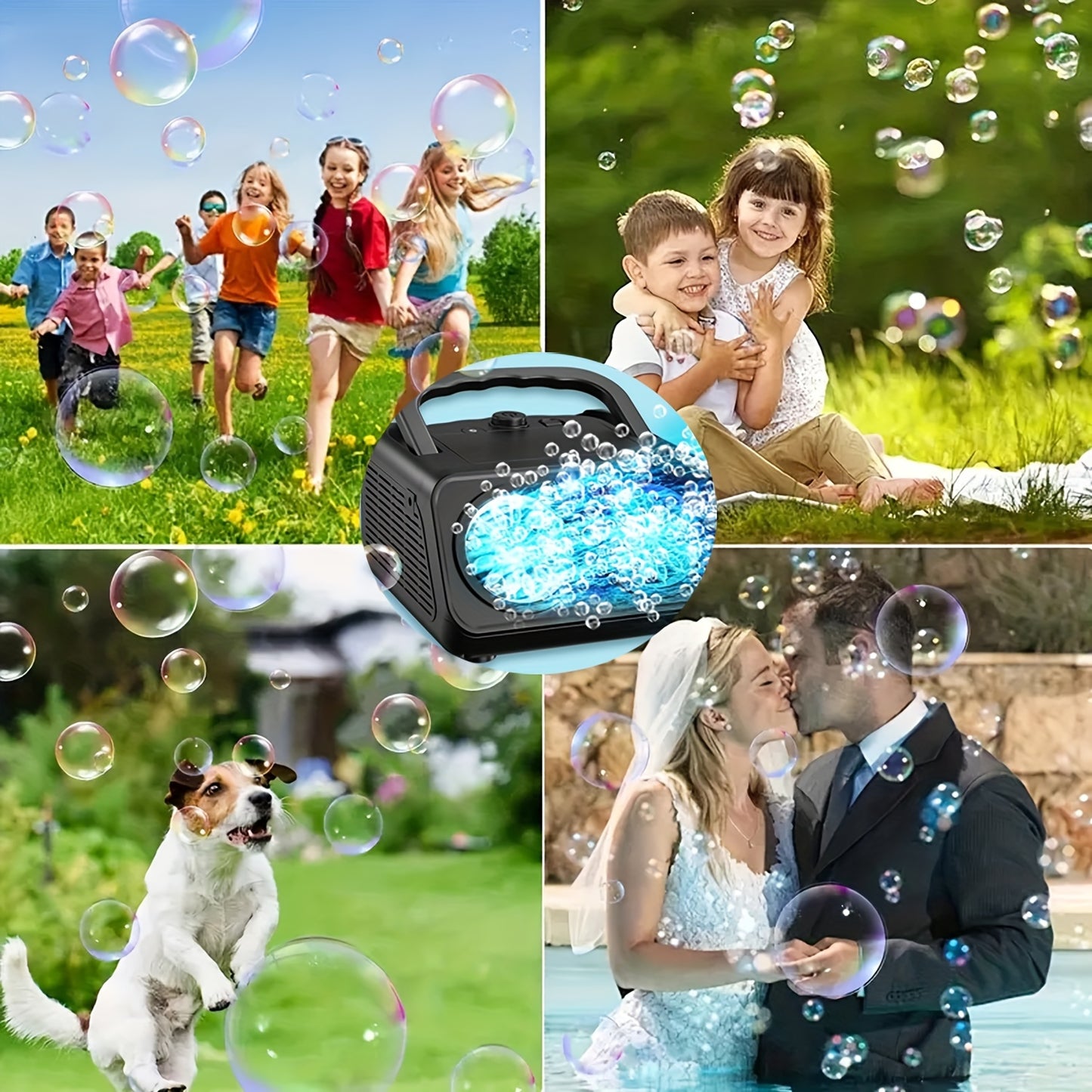 Ultimate Bubble Blaster - 20K+ Bubbles/Min, Dual Fan Portable Outdoor Toy with USB or Battery Power, Perfect for Parties & Christmas Gifts (Bubble Solution & Batteries Not Included)