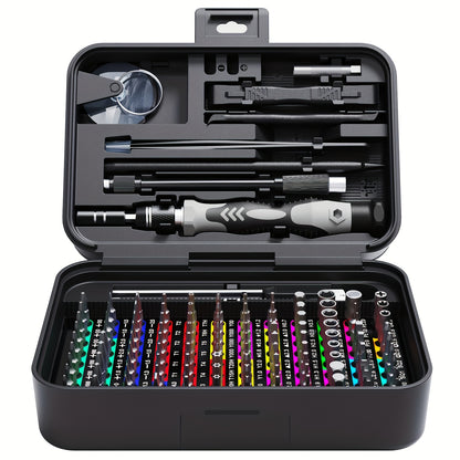115 in 1/132 in 1 Precision Screwdriver Set - Magnetic Driver Heads, Torx and Hex Keys, Chrome Vanadium Steel, Anti-Corrosion Surface Treatment, Non-Slip Grip, for Computer and Mobile Phone Repair, Mechanic Tool Kit | Hex and