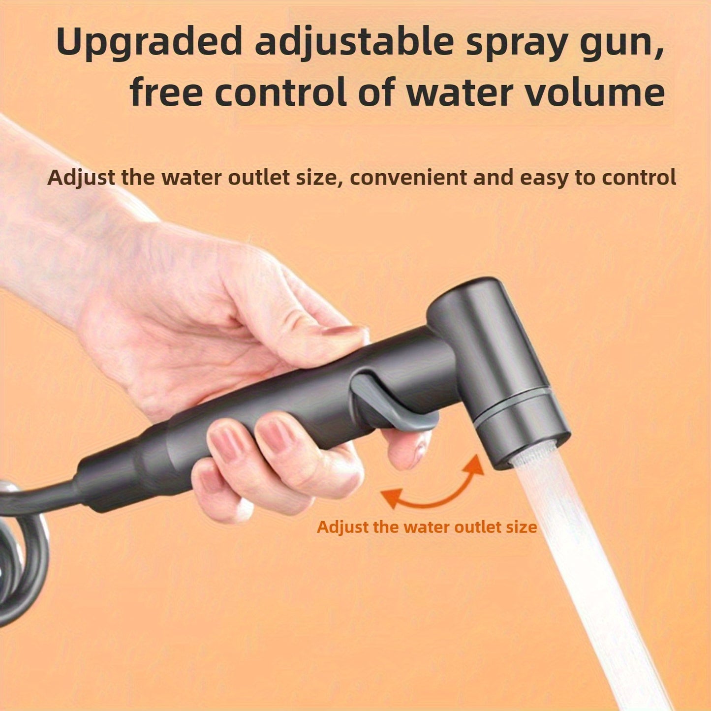4-in-1 multifunctional bathroom high-pressure spray gun set with water angle valve, made of advanced stainless steel material, no need for electricity/ easy to install, suitable for toilets, bathrooms, floor flushing, and toi
