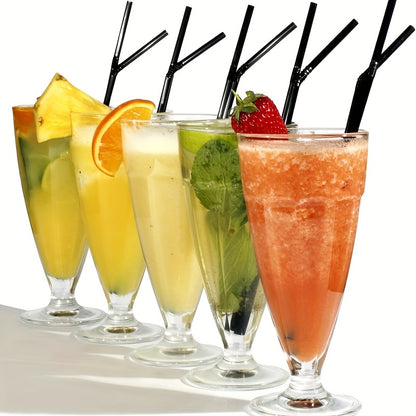 200pcs black thickened durable straws, 8.27 inches/21cm long, diameter 0.24 inch/0.6cm, suitable for kitchen, bar, club, drinks, milk, soda, party