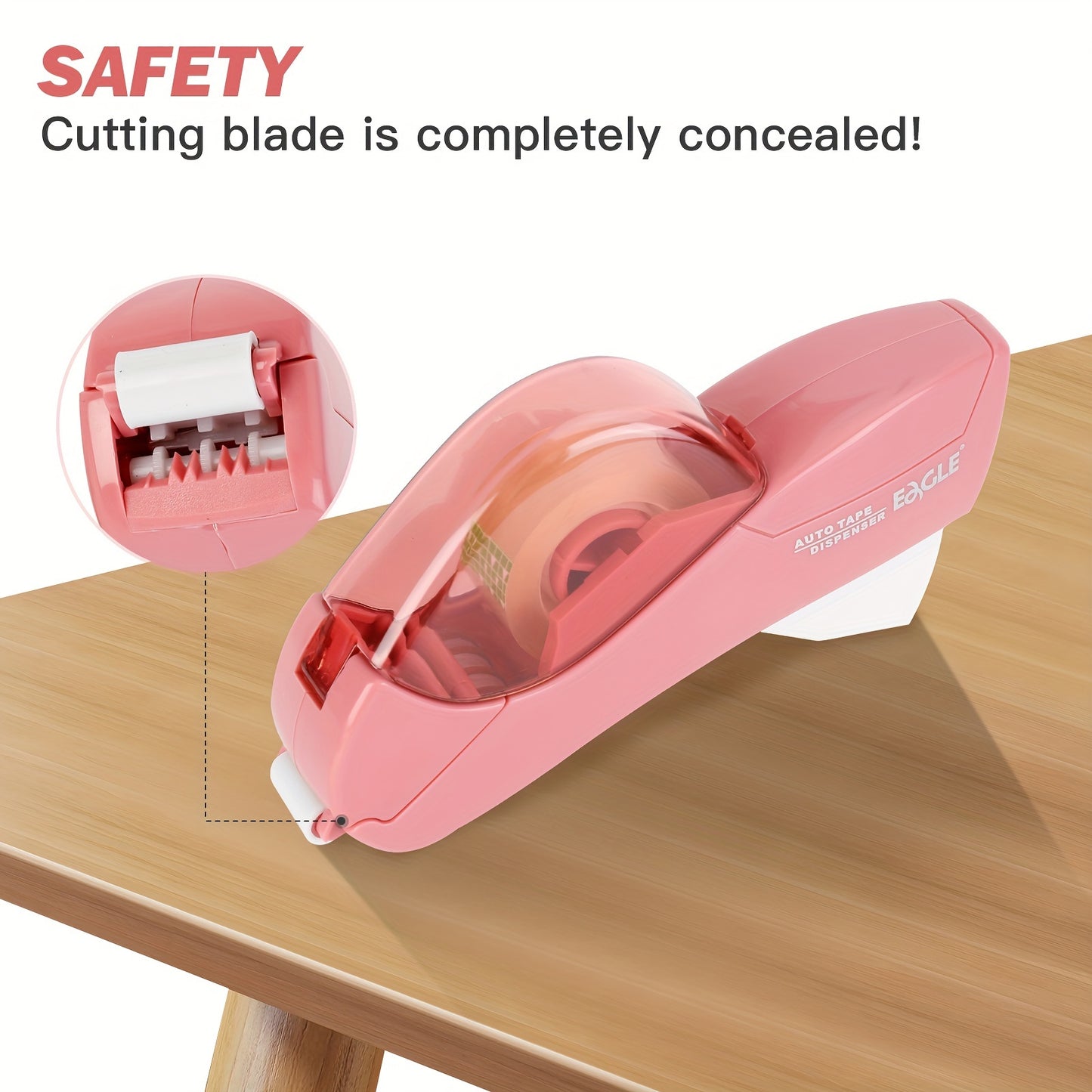 Eagle Automatic Tape Dispenser with One Roll Included, Handheld Packaging and Gift Wrapping Tape Cutter, Major Material ABS, Fits 1/2''-3/4'' Tape Width, Easy One-Handed Operation, No Batteries Required - Ideal for Scrapbooki