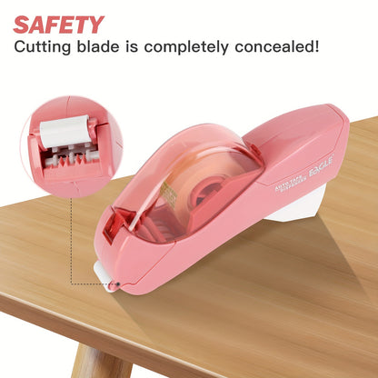 Eagle Automatic Tape Dispenser with One Roll Included, Handheld Packaging and Gift Wrapping Tape Cutter, Major Material ABS, Fits 1/2''-3/4'' Tape Width, Easy One-Handed Operation, No Batteries Required - Ideal for Scrapbooki