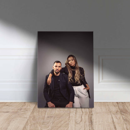 1pc Personalized Custom Photo Canvas Print with Pine Wood Frame, UV Printed Family Portrait Wall Art, Home Office Decor, Ideal for Dining Room, Bedroom, Living Room - Customized Hanging Picture