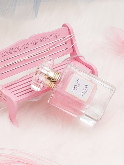 LASTAR Paris Forever Love Perfume 1.86oz, Romantic Floral Scent with Rose, Jasmine, Vanilla & Patchouli, Soft & Fresh Fragrance, Long-Lasting, Elegant Pink Glass Bottle with Golden Cap, Perfect Party/ Holiday Gift for Women