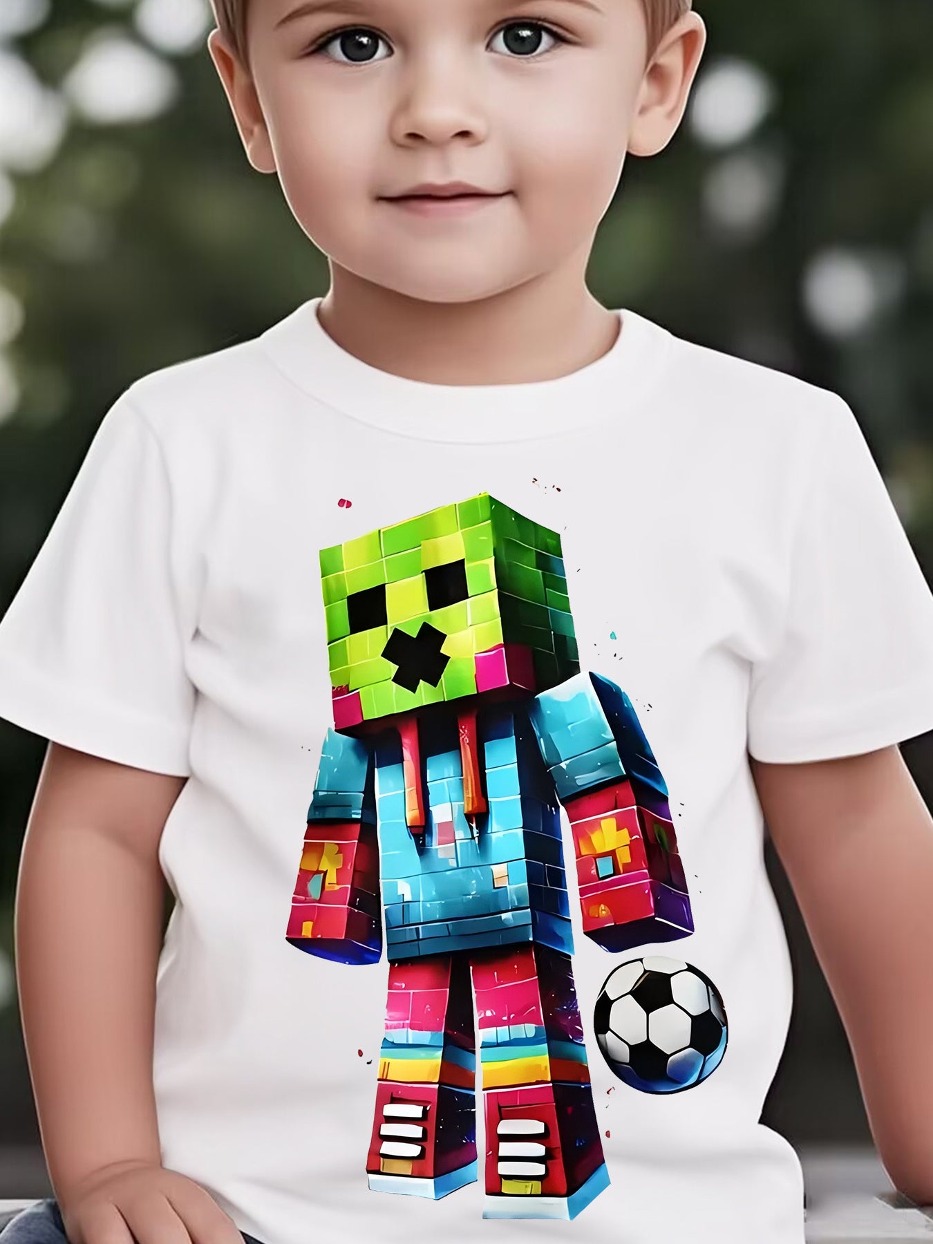 Children's Cartoon Fun Graphic T-Shirt Summer Boys' Novel Cool Casual Holiday Trendy Round Neck Short Sleeve Shirt Clothing