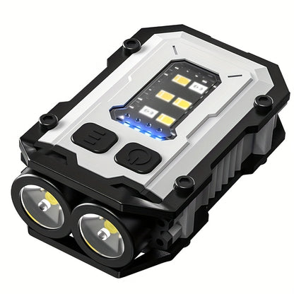1pc LihangStar Mini Handheld Flashlight, USB Rechargeable Keychain Light with Power Display, Magnetic Base & Metal Clip, Super Bright Adjustable LED, 8 Modes, Battery, Type-C Charging for Outdoor Camping Hiking (Black), Hikin