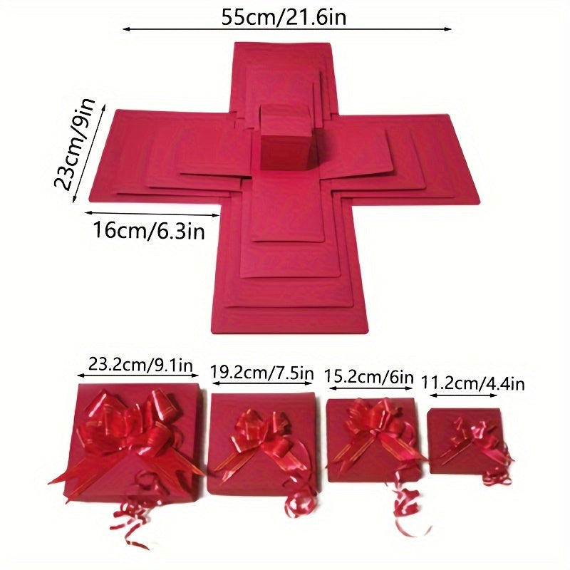 1pc, Party Surprise Gift Box, Birthday, Wedding, Anniversary, General Occasion, DIY Gift Box, Plastic & Paper, Festive for Christmas, New Year, Valentine's Day, Special Events