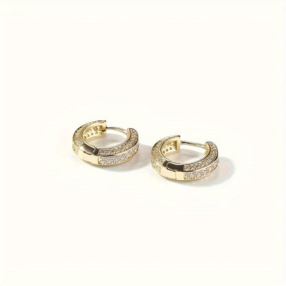 2pcs new style fashion hoop earrings cubic Synthetic Zirconia cartilage hypoallergenic luxury fashion round earrings Men's jewelry