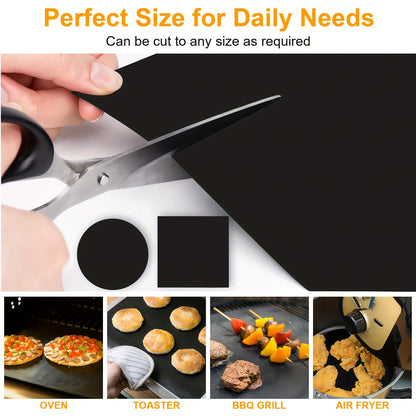 3pcs/5pcs/6pcs Oven Bottom Oven Mats, Reusable Oven Mats, for Electric Ovens, Gas Ovens, Toasters, Microwaves, Stovetops, Grills, Mostly for Outdoor BBQ, Home, RV, Travel