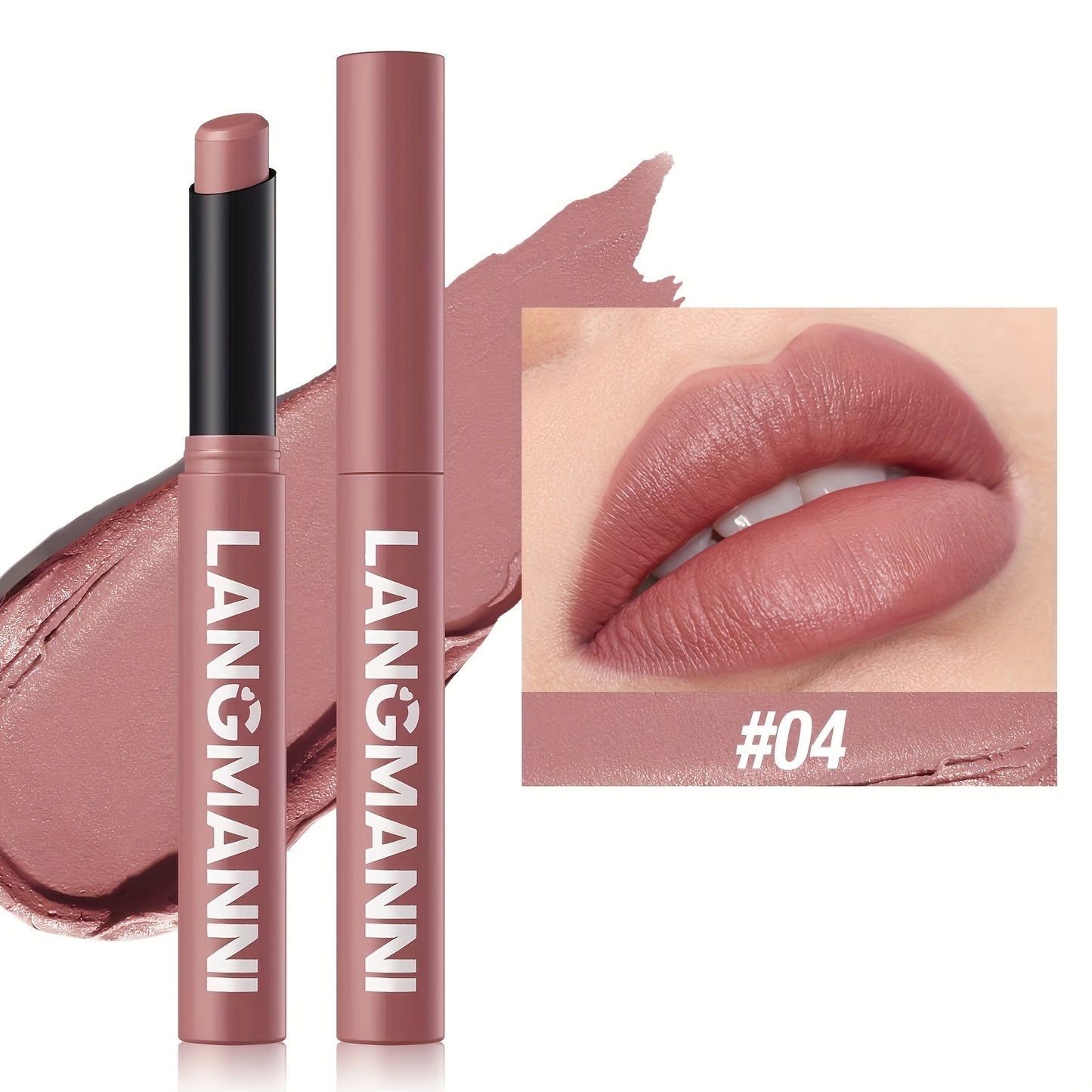 Single Pack of Matte Lipstick in 12 Colors with Lasting Moisture