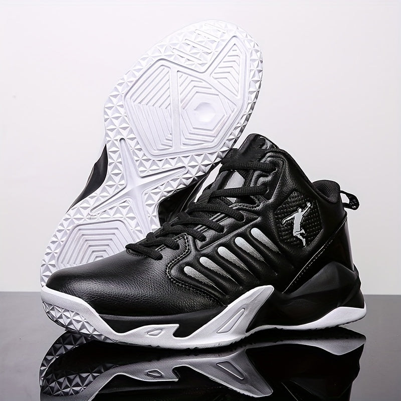 Men'S Trendy Casual Training Sneakers - Lightweight, Shock-Absorbing Running Shoes with Soft Rubber Sole, Breathable Fabric Lining, and Durable Synthetic Upper in White & Black, Lace-Up Design, Athletic Footwear | Modern Snea