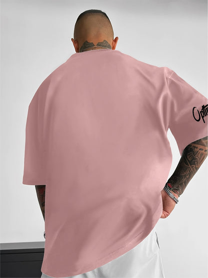 Men'S Casual Street Style Graphic T-Shirt - White with Black Abstract Design, Loose Fit, Short Sleeve, Round Neck, Summer Streetwear, Streetwear Tshirt | Street Style Shirt | Slight Stretch Fabric