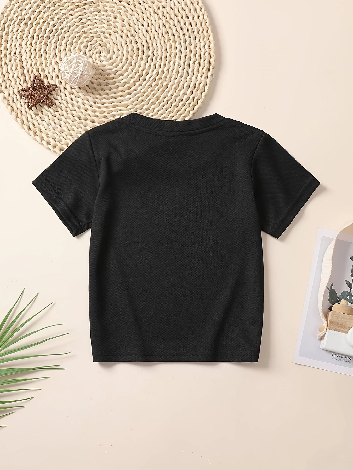 Dad+Me" Matching Father-Son T-Shirts - Boys' Casual Crew Neck Tee with Cartoon Handprint Design, Soft Breathable Fabric, Regular Fit for Spring Summer Fall, Cute T Shirts, Everyday Outfit, Trendy Graphic Tee, Comfortable Mate
