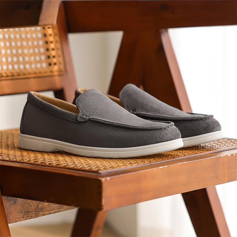 Men'S Slip-On Loafers - Lightweight Summer Shoes, Beige/Brown Formal & Casual Shoes, Easy Slip-On Closure, Synthetic Upper & Sole for Office, Vacation, Everyday - Minimalist British Style Dress Shoes, Office Footwear, Sleek D