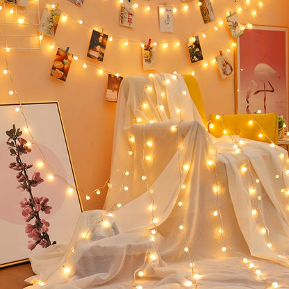 1pc USB-Powered 8 Lighting Modes Ball String Lights - Energy-Efficient, Touch Control, Ideal for Home Decor, Parties, Weddings, Ramadan & Eid al Fitr, Bedroom Wall Decor, Party Lighting | Elegant Lighting | USB Powered Lights