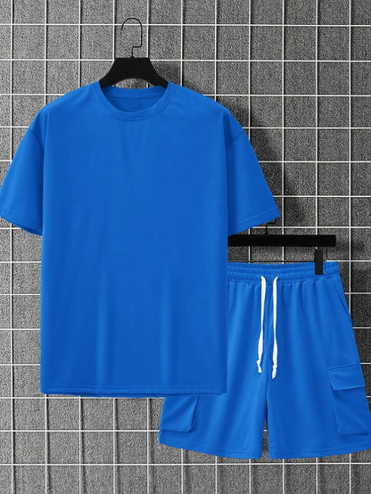 Summer Heavyweight FOG Color Earth Tone Short Sleeve Shorts Streetwear Loose Fashion Set