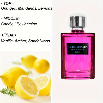 3. 38oz Glamorous Eau de Parfum - Fresh & Long-Lasting Floral & Citrus Scent, Formaldehyde-Free, Alcohol-Free, Ideal for Gifting, Perfect for Dates & Everyday Use, Ideal Easter Gift|Modern Aesthetic Bottle|Durable Scent, Frag