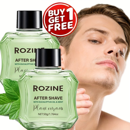 Men'S Summer Refreshing Mint After Shave Care Serum 2pcs, with Aloe, Peppermint, Eucalyptus Oil Extracts, Lightweight Non-Greasy Formula, Instant Absorption, 72-Hour Hydration & Long-Lasting Oil Control, Soothes Dryness, Redn