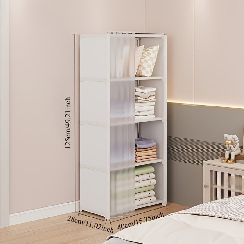 Five/Six-Tier Storage Cabinet Lightweight Dustproof Home Organization Minimalist Beautiful High Load Capacity Living Room Bedroom Balcony Multi-Functional Large Capacity Storage Cabinet