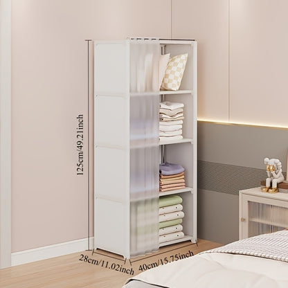Five/Six-Tier Storage Cabinet Lightweight Dustproof Home Organization Minimalist Beautiful High Load Capacity Living Room Bedroom Balcony Multi-Functional Large Capacity Storage Cabinet