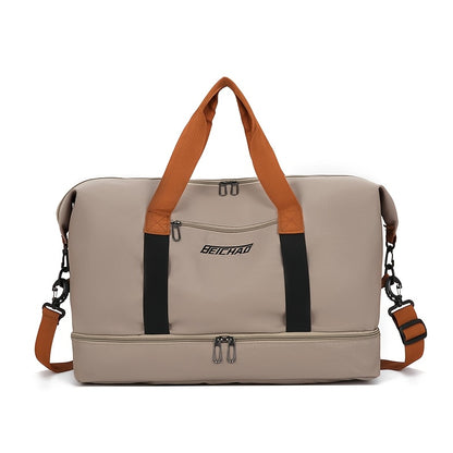 Men's Tote Bag - 1 Large Capacity Gym & Travel Duffel with Shoe Compartment, High-Quality Durable Design Expandable Side Straps for Men Fitness Business Vacation Use in Black/Gray/Blue/Beige/Transparent Gray Options Multi-Pur