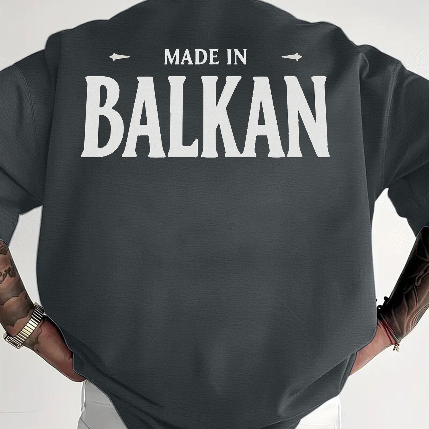 Men'S Casual Short Sleeve T-Shirt - "Made in Balkans" Print, Lightweight & Breathable Summer Tee, Round Neck, Regular Fit, Perfect for Casual Attire, Breathable Clothing | Modern Casualwear | Lightweight Shirt