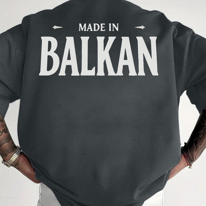 Men'S Casual Short Sleeve T-Shirt - "Made in Balkans" Print, Lightweight & Breathable Summer Tee, Round Neck, Regular Fit, Perfect for Casual Attire, Breathable Clothing | Modern Casualwear | Lightweight Shirt