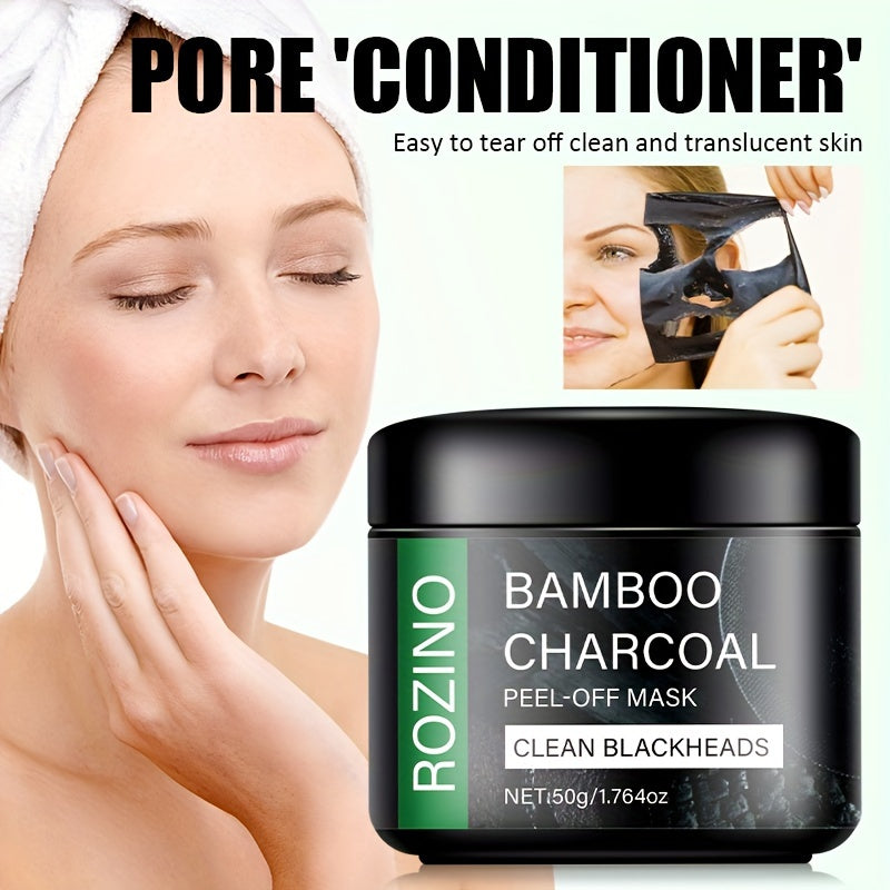 Rozino Bamboo Charcoal Face Mask - Deep Cleansing, Moisturizing, Blackhead Cleaner, Hypoallergenic, Paraben-Free, Aloe Vera Scented, All Skin Types, Beauty Mask for Clear Skin, Skin Care Mask|Natural Ingredients Mask|Moisturi