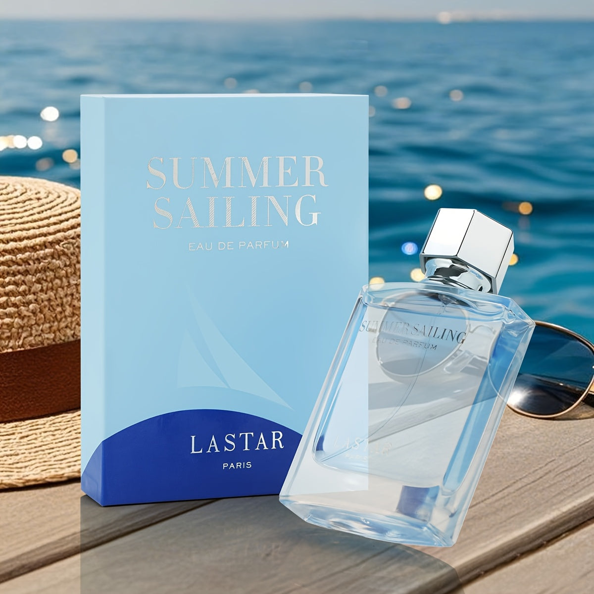 LASTAR Summer Sailing Eau de Parfum - Aquatic Floral Scent with Citrus, Sea Water & Cedarwood, Long-Lasting Fresh Perfume for Women & Men, Travel & Commute, Gift Box Packaging, Commute Fragrance, Sleek Bottle Design, Durable