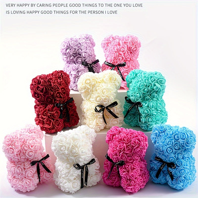One Piece of a 20Cm Artificial Foam Rose Bear, a Romantic And Creative Gift Suitable for Valentine'S Day, Mother'S Day, Anniversaries, Weddings, Birthdays, And Christmas, Packaged in a Box.